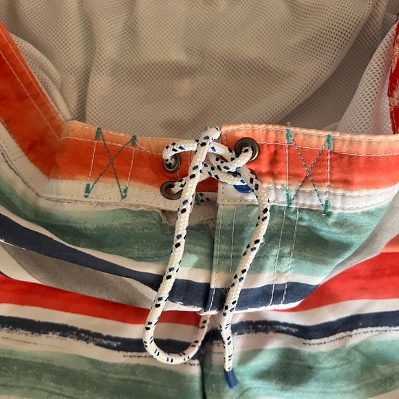 Tommy Bahama Baja Hazy Tides Board Shorts/Swim Trunks 9” Inseam Orange/blue/grey - Picture 11 of 12
